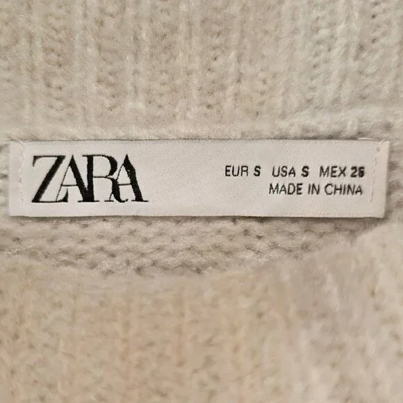 Zara Knit Turtleneck Sweater Women’s S Gray Relaxed Fit - Picture 7 of 8